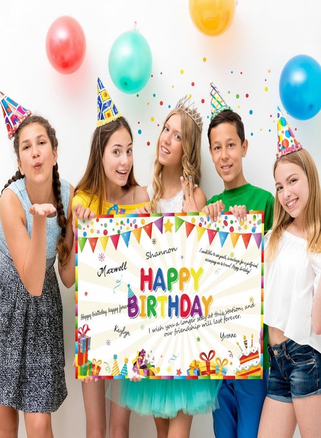Nezyo Large Happy Birthday Greeting Card Colorful Giant Greeting Card, 21.6 x 13.8 Inch Birthday Rainbow Balloons Cake Message for Kids Men Women,no Envelope - Image 4